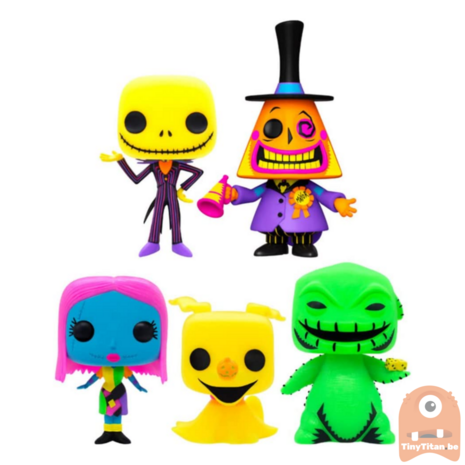 POP! Disney The Nightmare Before Christmas Black Light Gitd 5-Pack Exclusive