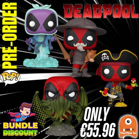 FUNKO POP!  SUPER DISCOUTN BUNDLE OF 4 - DEADPOOL Pre-Order