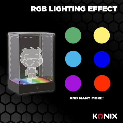 LED DISPLAY BOX - Acrylic Lighting Display Case - 8 Lighting Modes