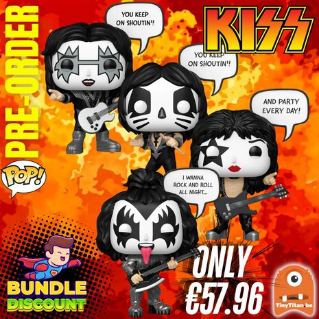 FUNKO POP! Super Discount Bundle of 4 KISS Pre-Order