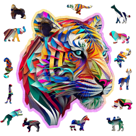 Colorful Tiger 150 Wooden Puzzle