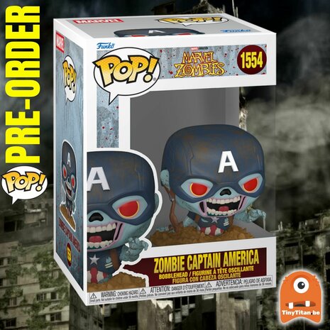 Funko POP! ZOMBIE CAPTAIN AMARICA 1554 MARVEL ZOMBIES Pre-Order