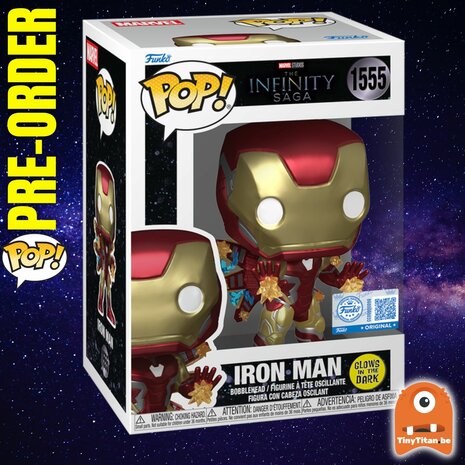FUNKO POP! Plus Iron Man with Beams GITD 1555 INFINITY SAGA Exclusive Pre-Order