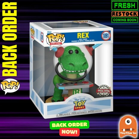 Funko POP! DLX REX 1091 TOY STORY 4 Pixar EXCLUSIVE Back Order