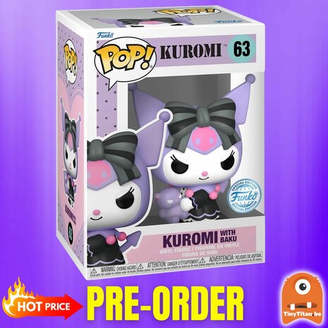 Funko POP! SANRIO 63 KUROMI WITH BAKU Pre-Order