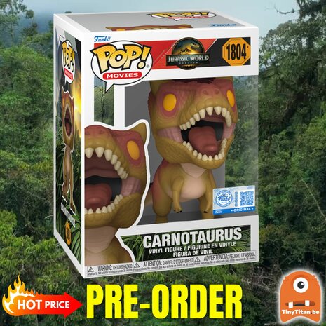 Funko POP! JURASSIC WORLD REBIRTH 1804 CARNOTAURUS EXCLUSIVE Pre-Order