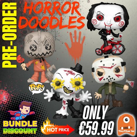 FUNKO POP! Super Discount Bundle of 4 HORROR Doodles Pre-Order