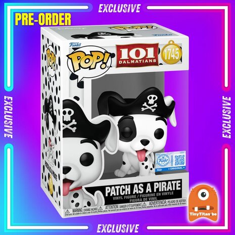Funko POP! One Hundred and One Dalmatians 1745 Patch as pirate EXCLUSIVE Pre-Order