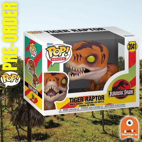 Funko POP! JURASSIC PARK 2041 Tiger Raptor Pre-Order