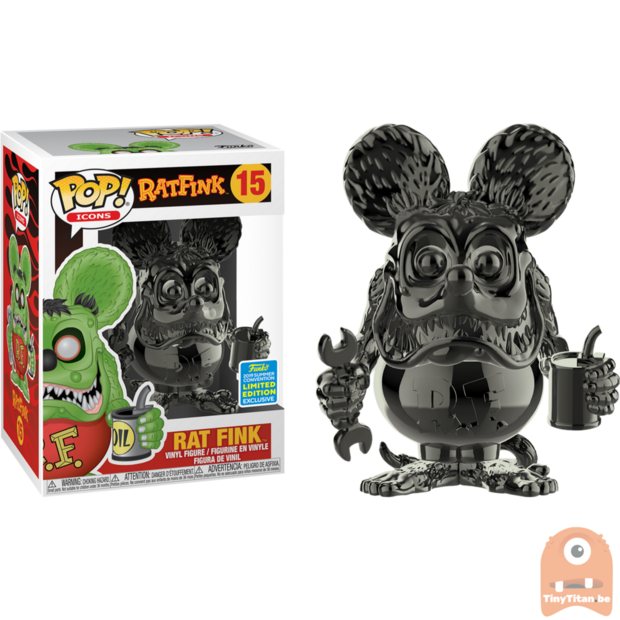 POP! Icons Rat Fink Grey Chrome #15 SDCC 