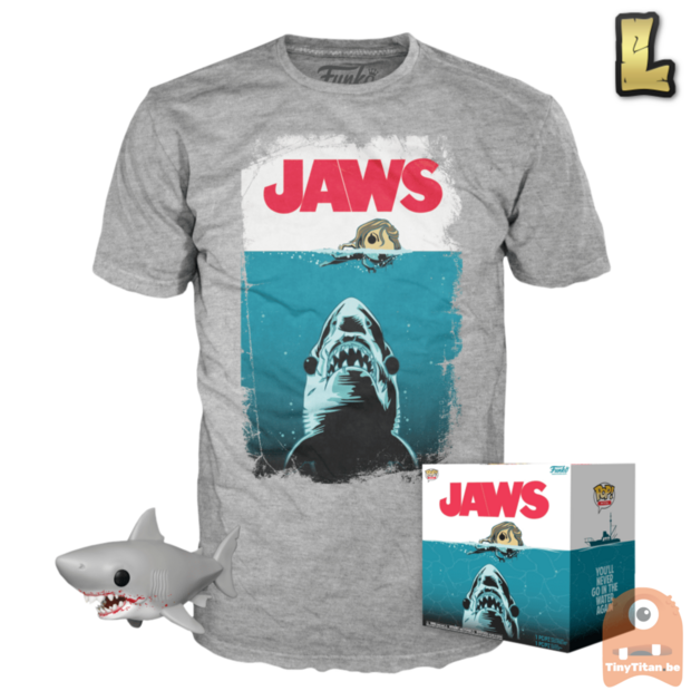 Funko POP! &amp; TEE BOX Jaws - Bloody Great White Shark 6 INCH Exclusive - Large