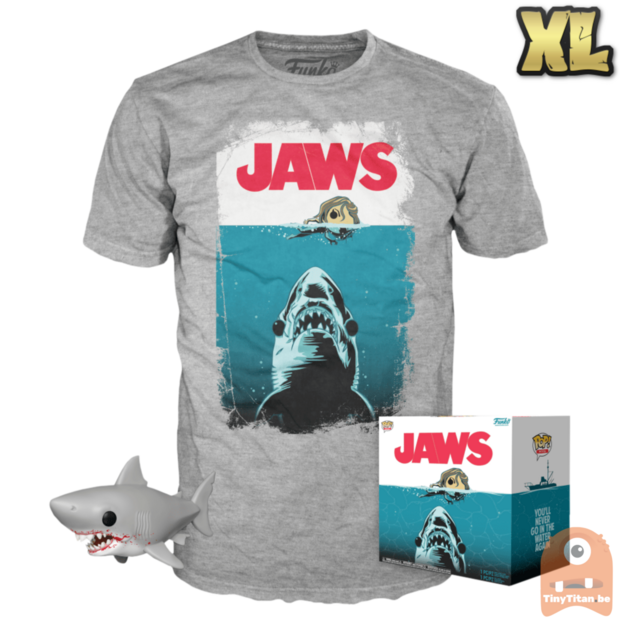 Funko POP! &amp; TEE BOX Jaws - Bloody Great White Shark 6 INCH Exclusive - X-Large