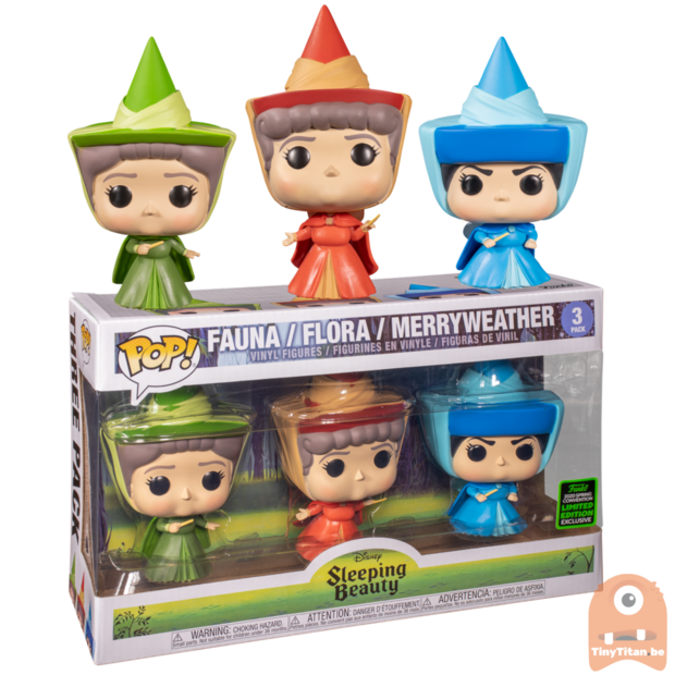 POP! Disney Fauna, Flora &amp; MerryWeather 3-pack Sleeping Beauty ECCC Exclusive