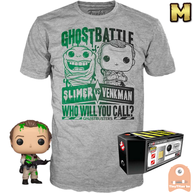 Funko POP! &amp; TEE BOX Ghosbusters Dr. Peter Venkman with Slime Exclusive - Medium