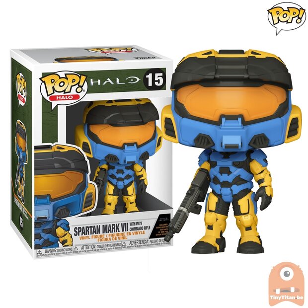 POP! Games Sparten Mark VII w/ VK78 Commando Rifle BLUE #15 Halo Infinite