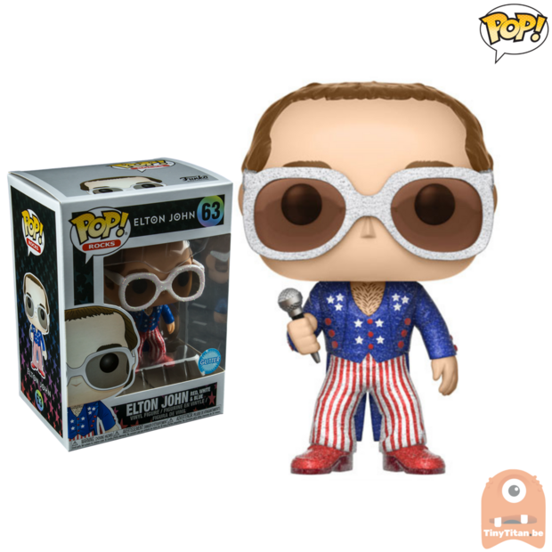 POP! Rocks Elton John - Red, White and Blue #63 Glitter Exclusive