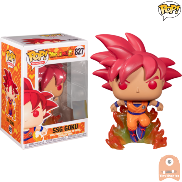 POP! Animation Super Saiyan God Goku w/ Flames #827 Dragonball Super - SDCC Exclusive (No Sticker)