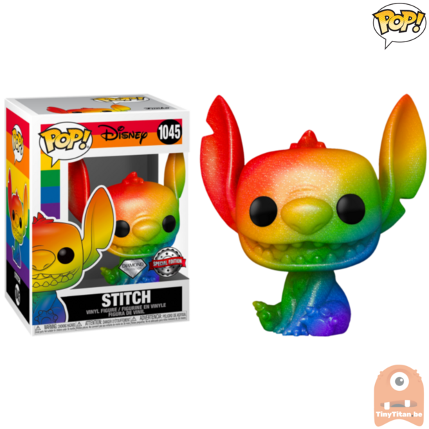POP! Disney Stitch Diamond Glitter Rainbow pride 2021 #1045 Exclusive