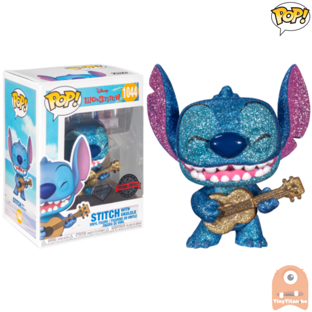 POP! Disney Stitch w/ Ukulele Diamond Glitter #1044 Lilo &amp; Stitch Exclusive