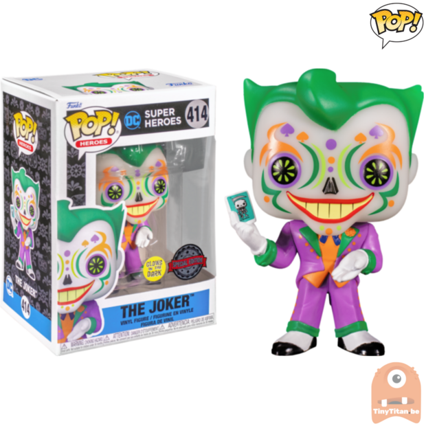 POP! Heroes The Joker GITD 414 Dia De Los Muertos DC Exclusive 