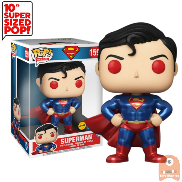 POP! Superman Metallic Chase 10 INCH 159 DC Comics Exclusive 