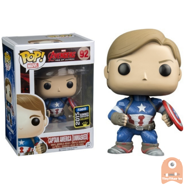 POP! Marvel Captain America Unmasked SDCC 2015 92 Avengers Age of Ultron Exclusive