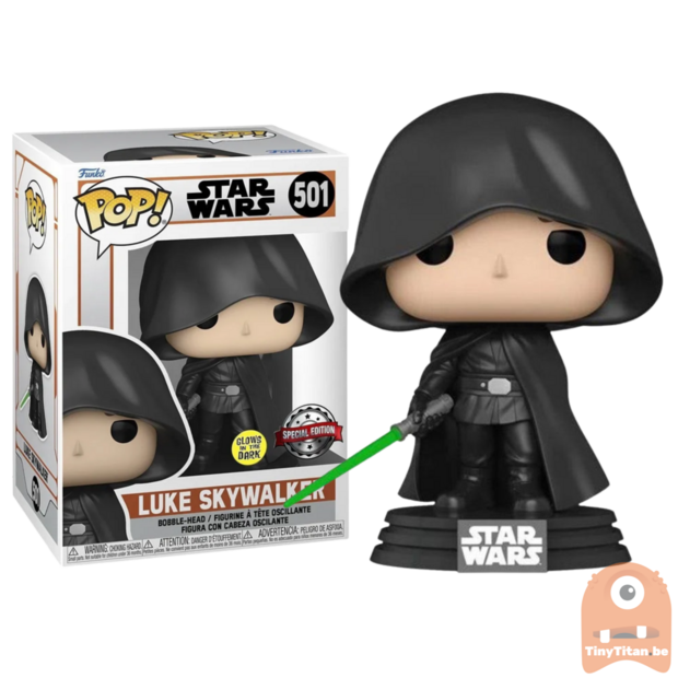 POP! Star Wars Hooded Luke Skywalker GITD 501 Mandalorian Exclusive