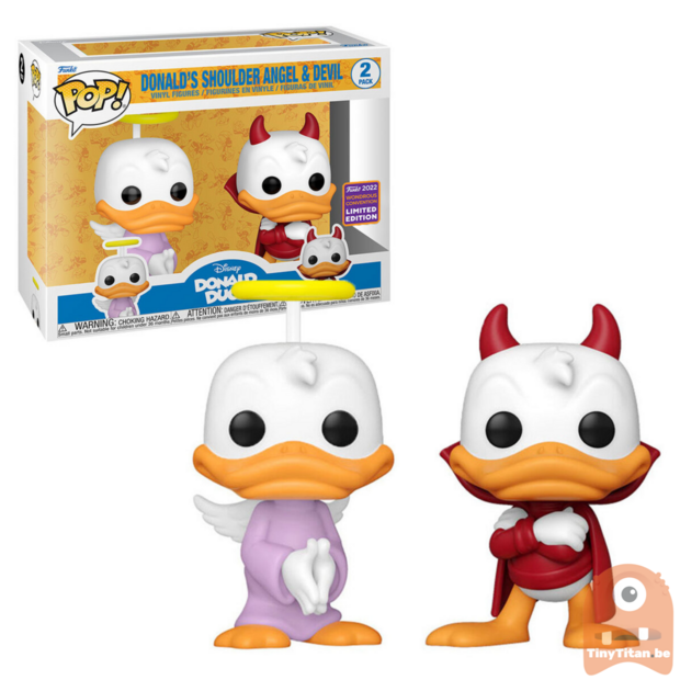 POP! Disney Donald's Shoulder Angel &amp; Devil 2-Pack Wondrous Con 2022 Exclusive