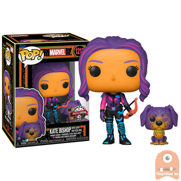 POP! Marvel Kate Bishop w/ Dog Blacklight 1212 Hawkeye Exclusive