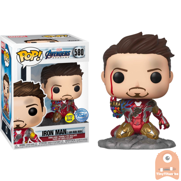 Funko POP! Marvel Avengers Endgame I am Iron Man - Metallic / GITD 580 Exclusive 