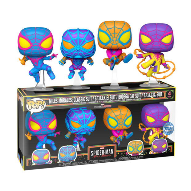 Funko POP! Miles Morales 4-Pack Black Light Exclusive