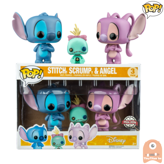 Funko POP! Disney Stitch, Scrump &amp; Angel 3-Pack - Lilo &amp; Stitch Exclusive
