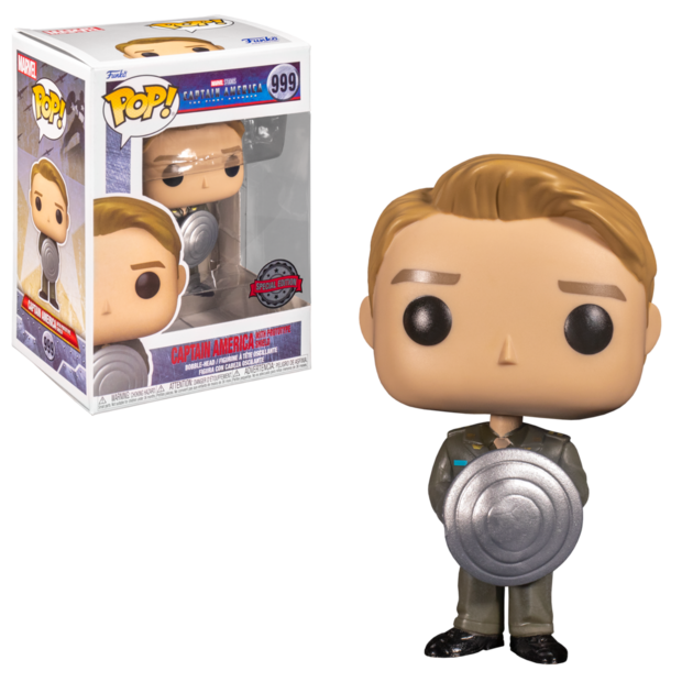 Funko POP! Marvel Captain America w/ prototype Shield 999 The First Avenger Exclusive LE
