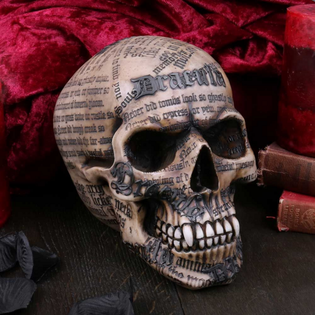 Nemesis Now - Dracula's Tale Vampire Novel Quote Skull 18.5cm