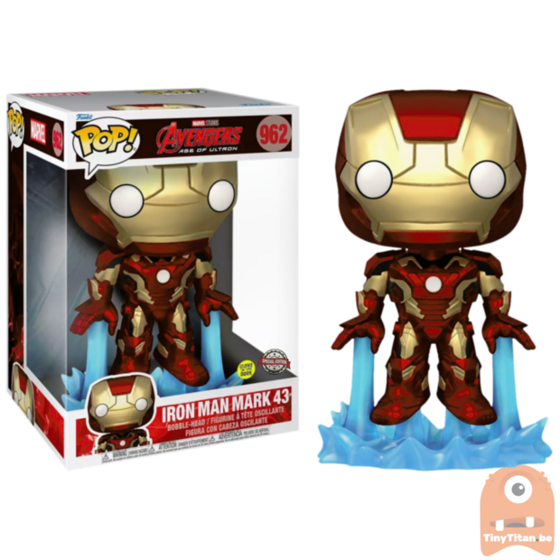 Funko POP! Marvel Iron Man Mark 43 GITD 10 INCH 962 Avengers Age of Ultron Exclusive