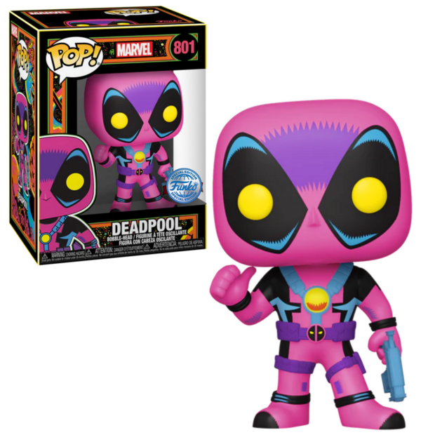 Funko POP! Marvel Deadpool Black Light Glow 801 Marvel Exclusive 
