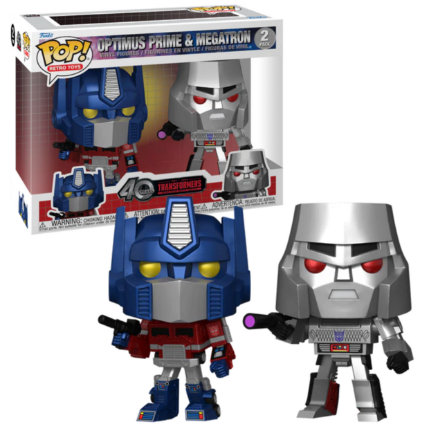Funko POP! Retro Toys Optimus Prime &amp; Megatron Metallic 2-Pack Transformers Exclusive
