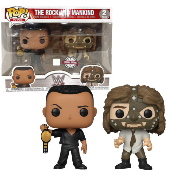 Funko POP! SPORTS The Rock and Mankind 2-Pack WWE Exclusive 