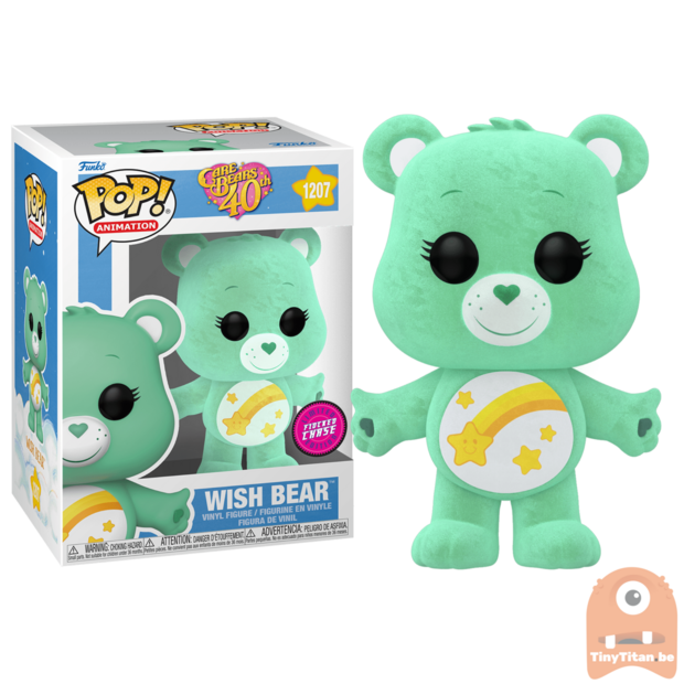 Funko POP! Animation Wish Bear Flocked CHASE 1207 Care Bears 40th Exclusive