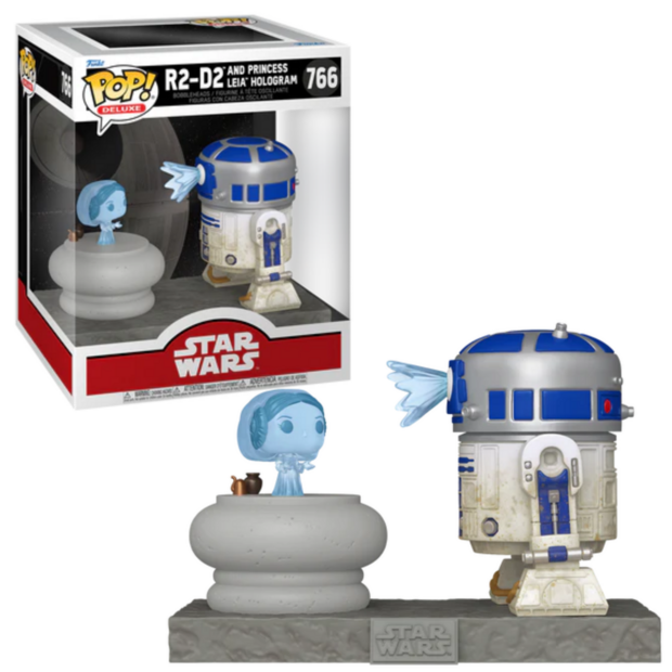 Funko POP! DLX R2-D2 AND PRINCESS LEIA HOLOGRAM 766 Star Wars 