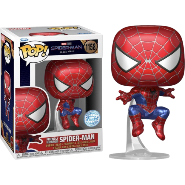 FUNKO POP! SPIDER MAN NO WAY HOME FRIENDLY NEIGHBORHOOD METALLIC 1158 Exclusive