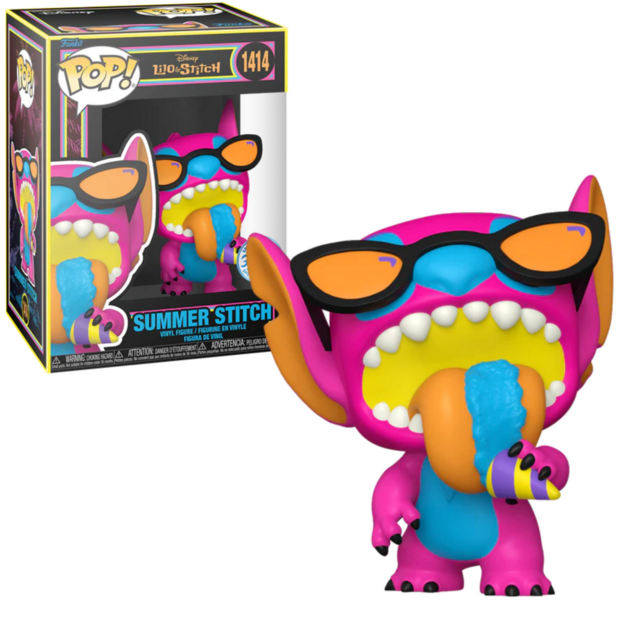 Funko POP! Summer Stitch BlackLight 1414 Disney Lilo &amp; Stitch Exclusive