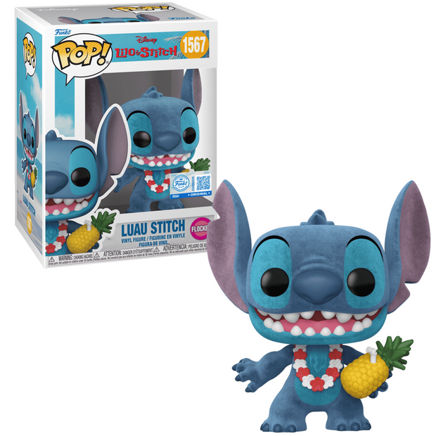 Funko POP! Disney: Lilo &amp; Stitch - Luau Stitch (Flocked) 1567 EXCLUSIVE