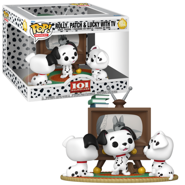 Funko POP! Moments 101 DALMATIANS 1664 - Rolly, Patch &amp; Lucky with TV