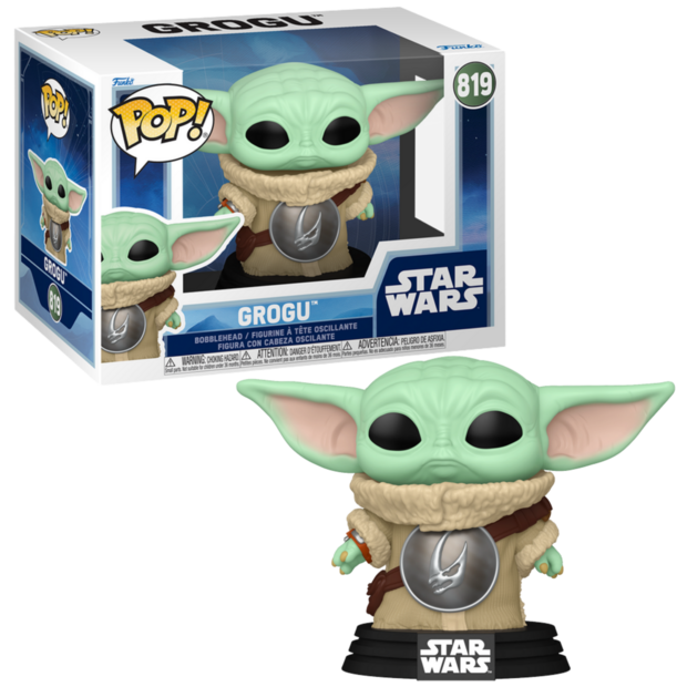 Funko POP! MANDALORIAN &amp; GROGU 819 Grogu with Mudhorn Chest Armor
