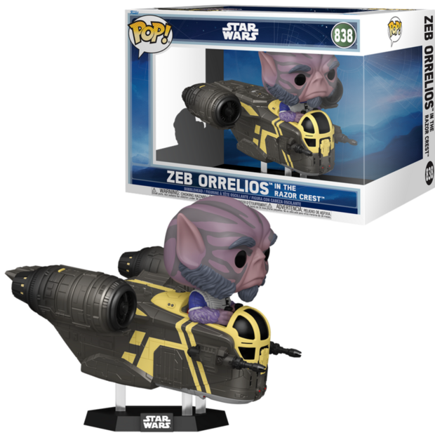 Funko POP! MANDALORIAN &amp; GROGU Ride DLX 838 Zeb Orrelios