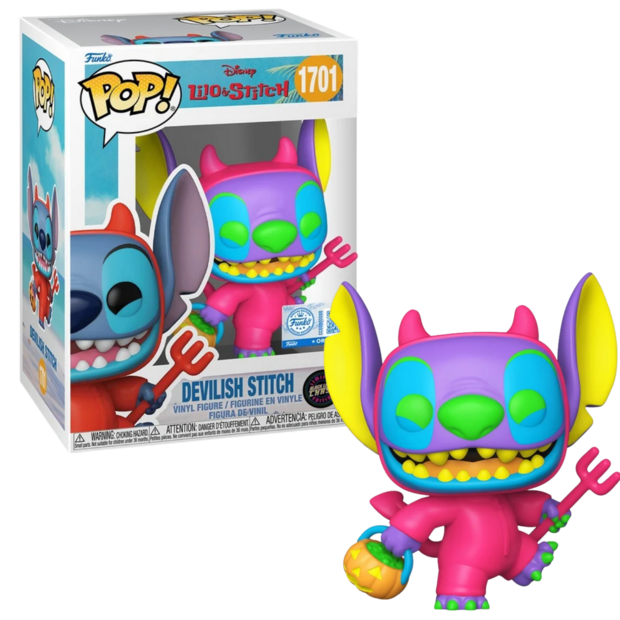Funko POP! Lilo &amp; Stitch 1701 Stitch as Devil GITD CHASE EXCLUSIVE