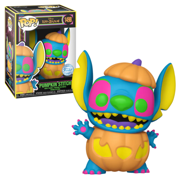 Funko POP! Disney Pumpkin Stitch BlackLight 1498 Lilo &amp; Stitch Exclusive R
