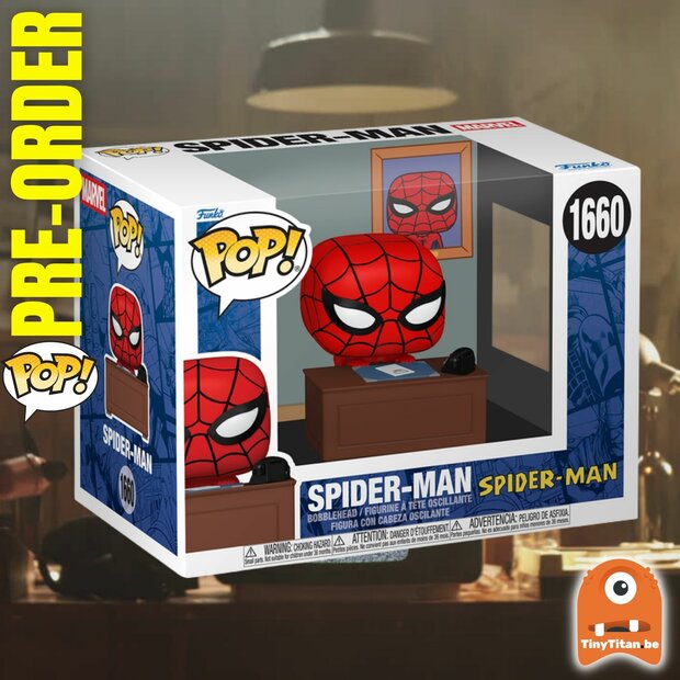 Funko POP! Premium MARVEL MEME 1660 Spider-Man with desk Pre-Order