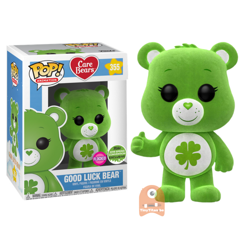 Animation Good Luck Bear - Flocked #355 Care Bears